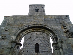 The 12th-century tower of St Rule (St Regulus), in the grounds of St Andrews Cathedral.