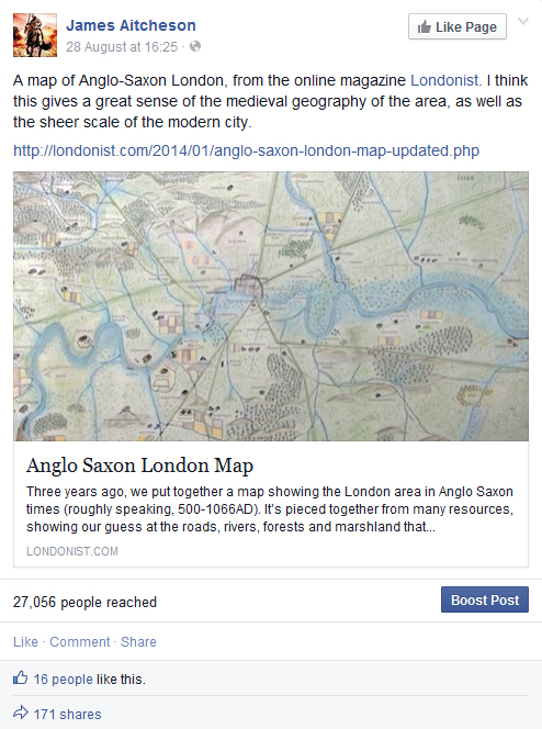 Anglo-Saxon London - Facebook screengrab