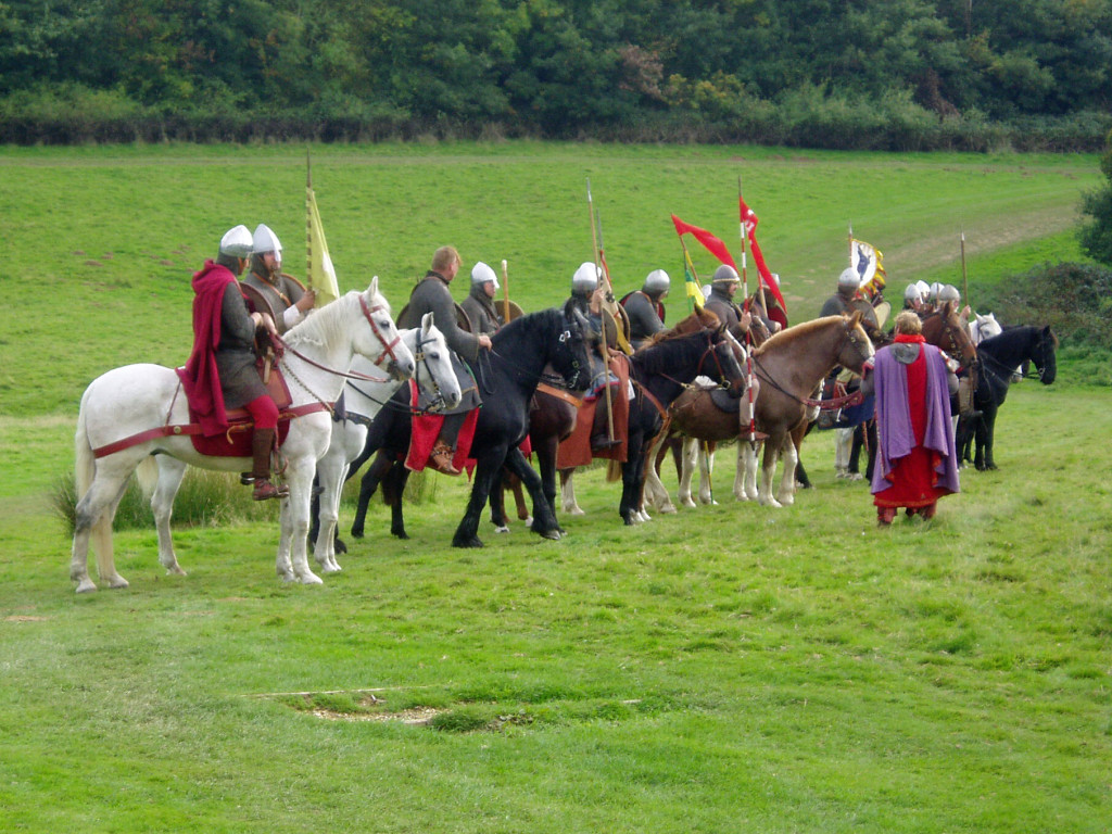 Norman knights at the 2015 Battle of Hastings re-enactment